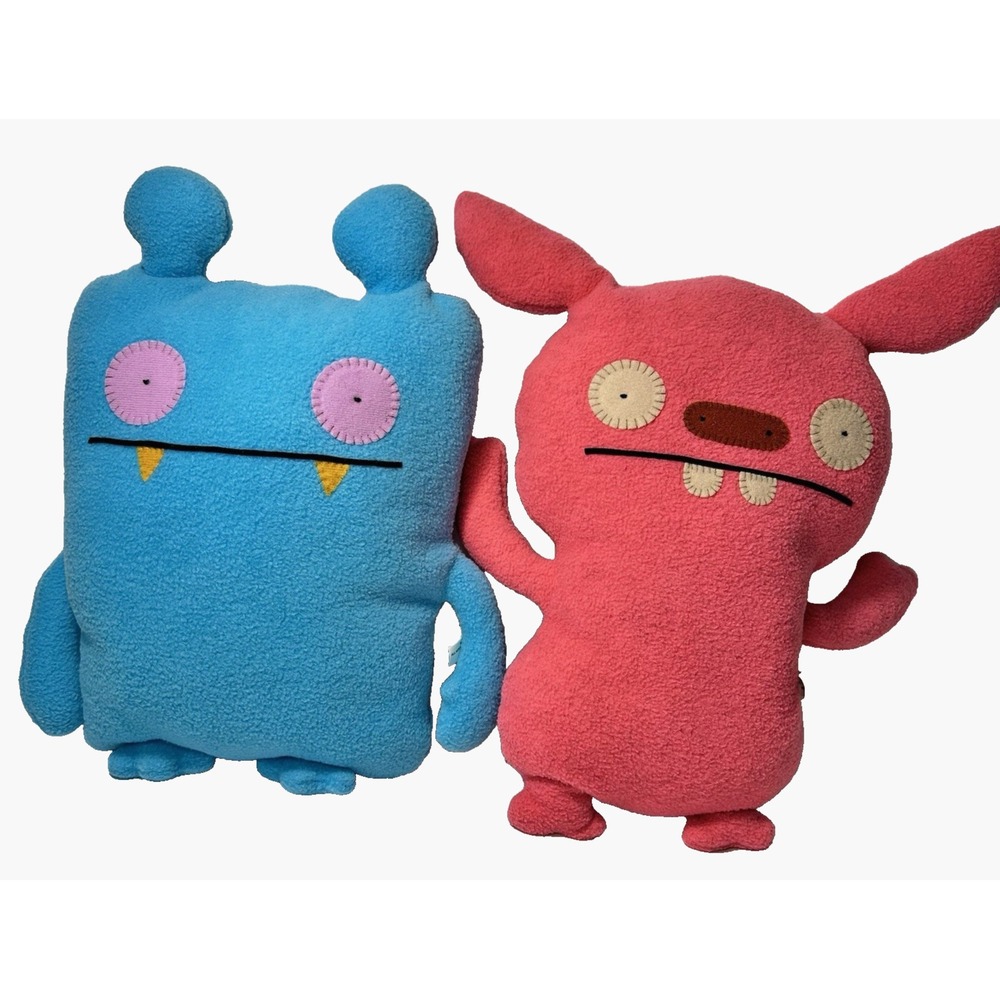 Pretty Ugly Classic Ugly Doll Pink/Blue Plush Stuffed Animal Toy 12" 2pcs